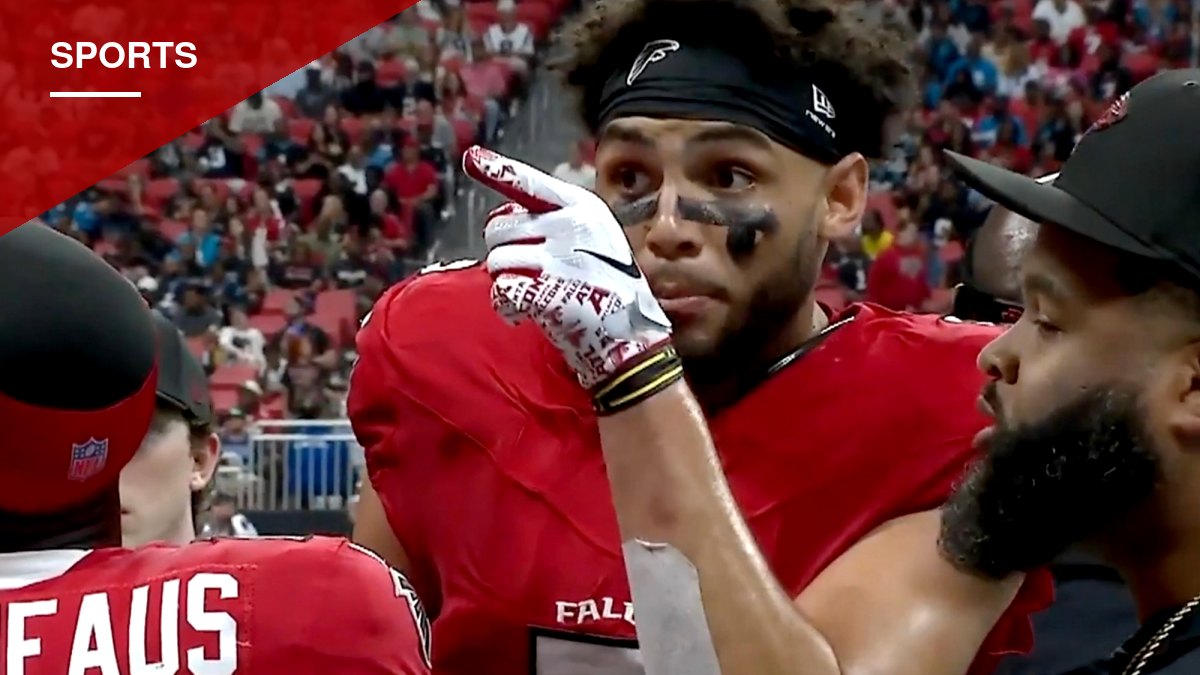 Drake London Shouts at Spectator During Falcons' Lopsided Home Loss to Panthers