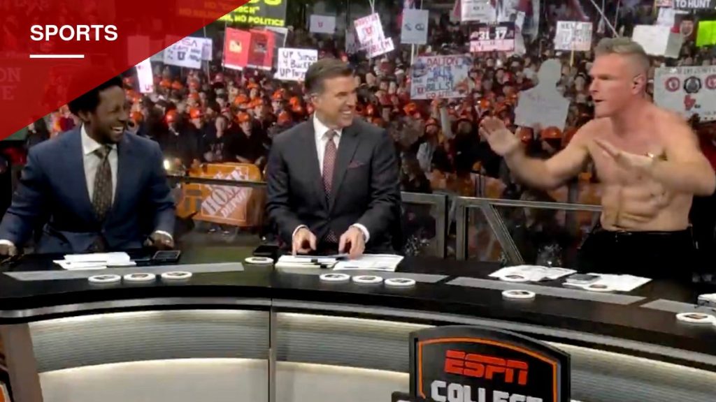 Pat McAfee Strips Off Shirt in Salt Lake City, Takes Another Shot at New York Times on 'GameDay'